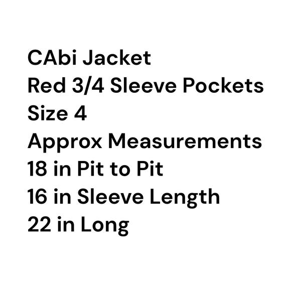 CAbi Red Fitted Cropped Jacket Blazer Women's Cotton Stretch Size 4 Career - Picture 5 of 13